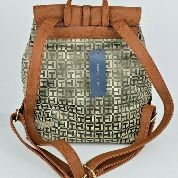Tommy Hilfiger Brown Large Backpack Jacquard Signa - Picture 6 of 13